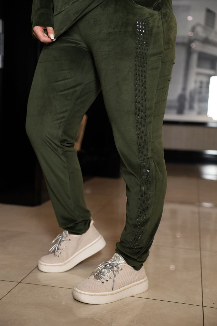 Комплект от кадифе с камъни - Twiggy Shop