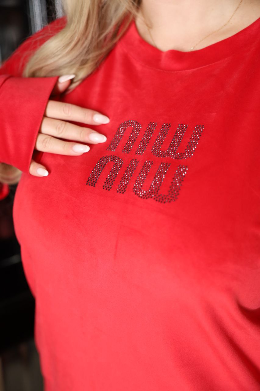 Комплект от кадифе с камъни - Twiggy Shop