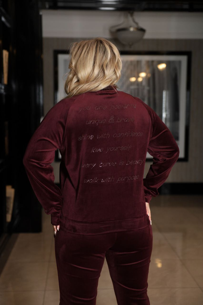 Комплект от кадифе с цип - Twiggy Shop