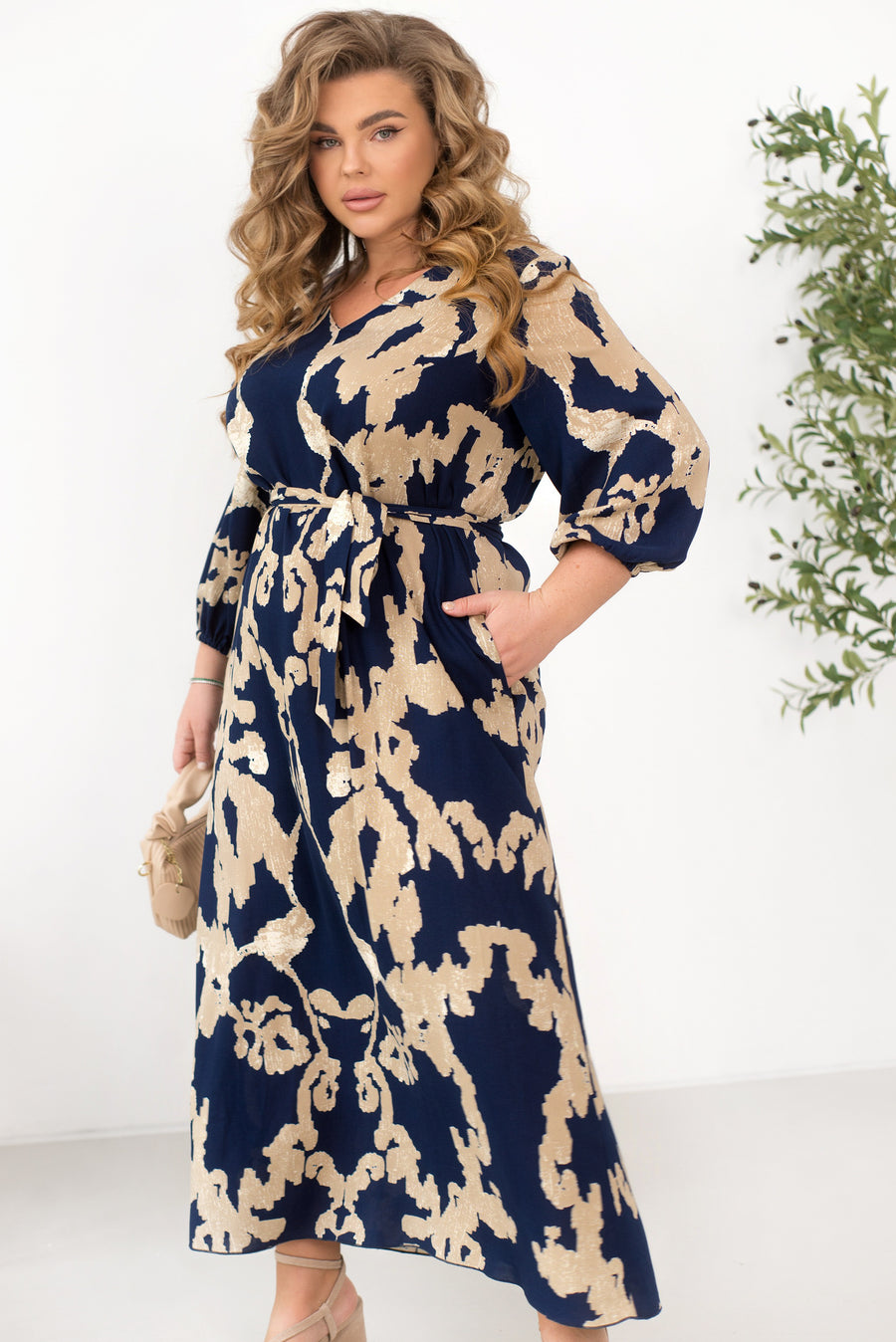 Дълга рокля с колан от щапел - Twiggy Shop