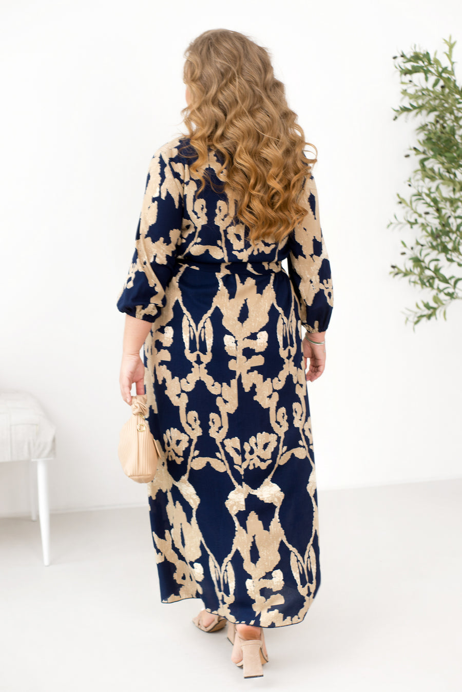 Дълга рокля с колан от щапел - Twiggy Shop