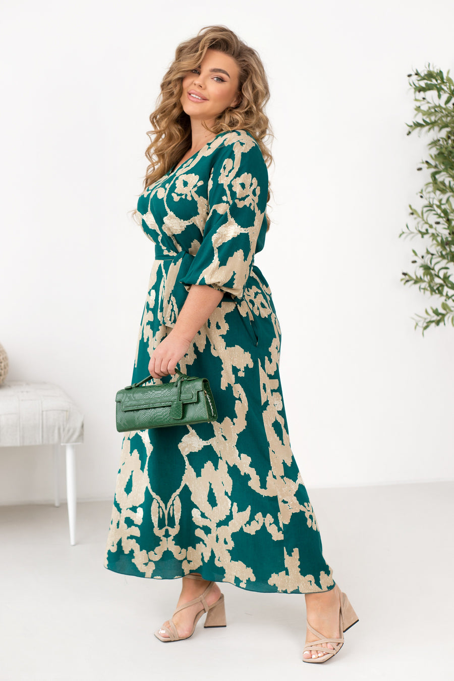 Дълга рокля с колан от щапел - Twiggy Shop