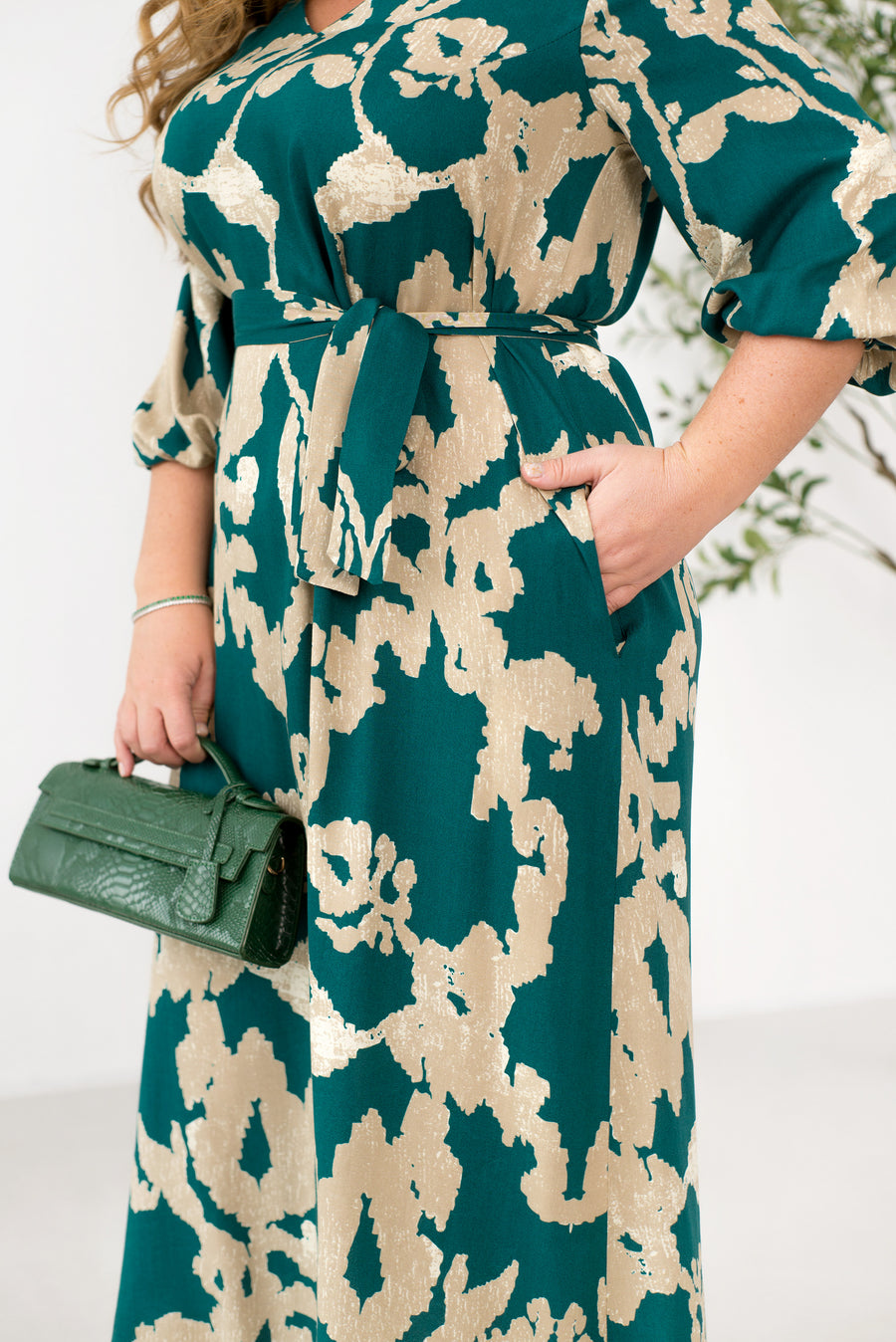 Дълга рокля с колан от щапел - Twiggy Shop