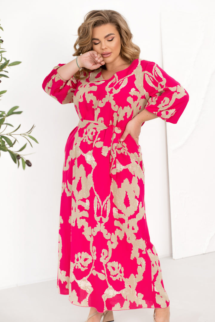 Дълга рокля с колан от щапел - Twiggy Shop