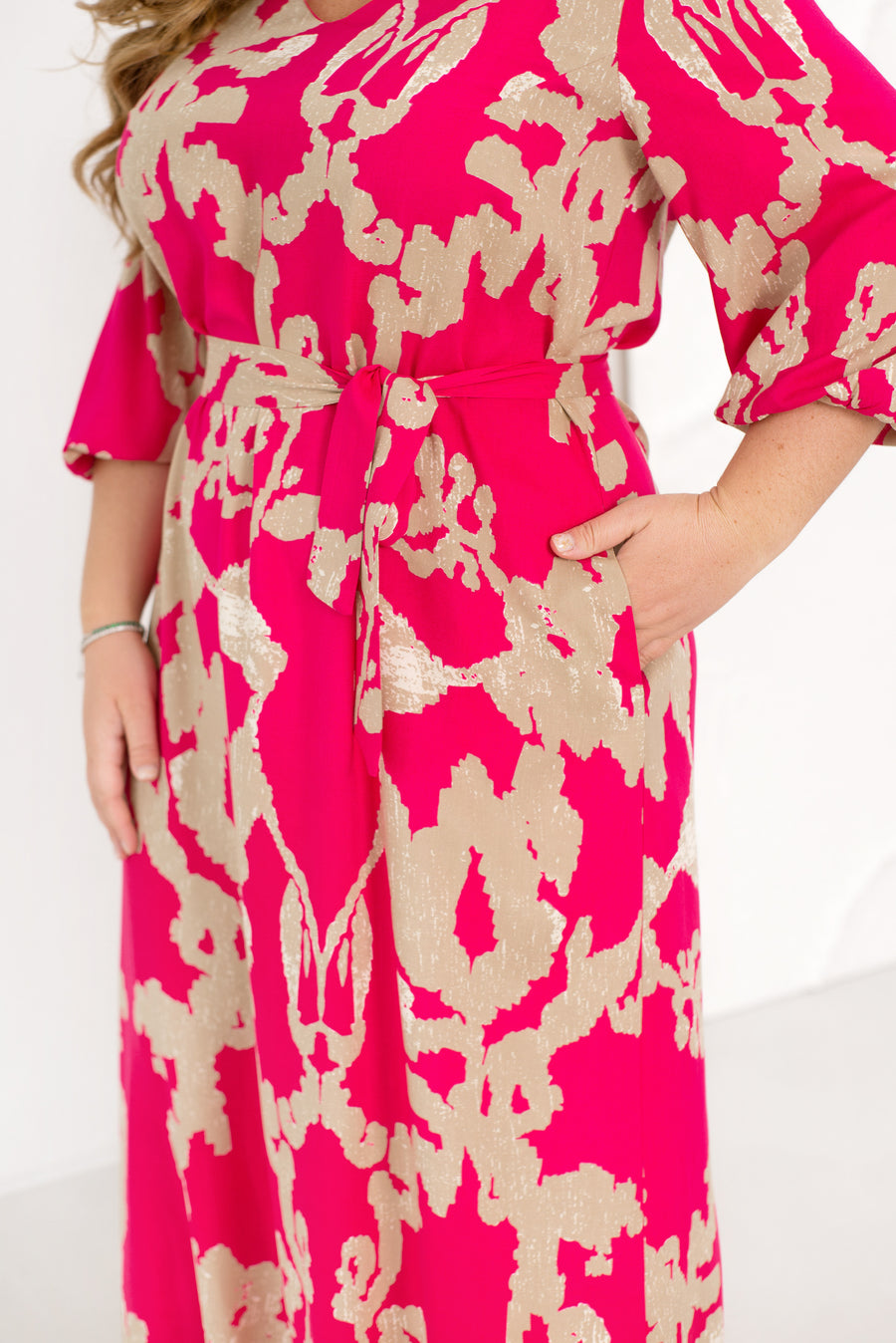 Дълга рокля с колан от щапел - Twiggy Shop