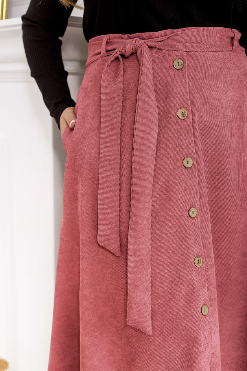 Разкроена пола от рипсено кадифе - Twiggy Shop