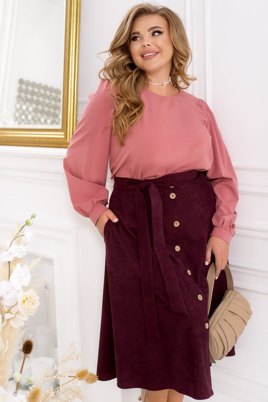 Разкроена пола от рипсено кадифе - Twiggy Shop