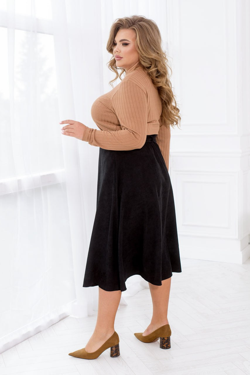 Разкроена пола от рипсено кадифе - Twiggy Shop