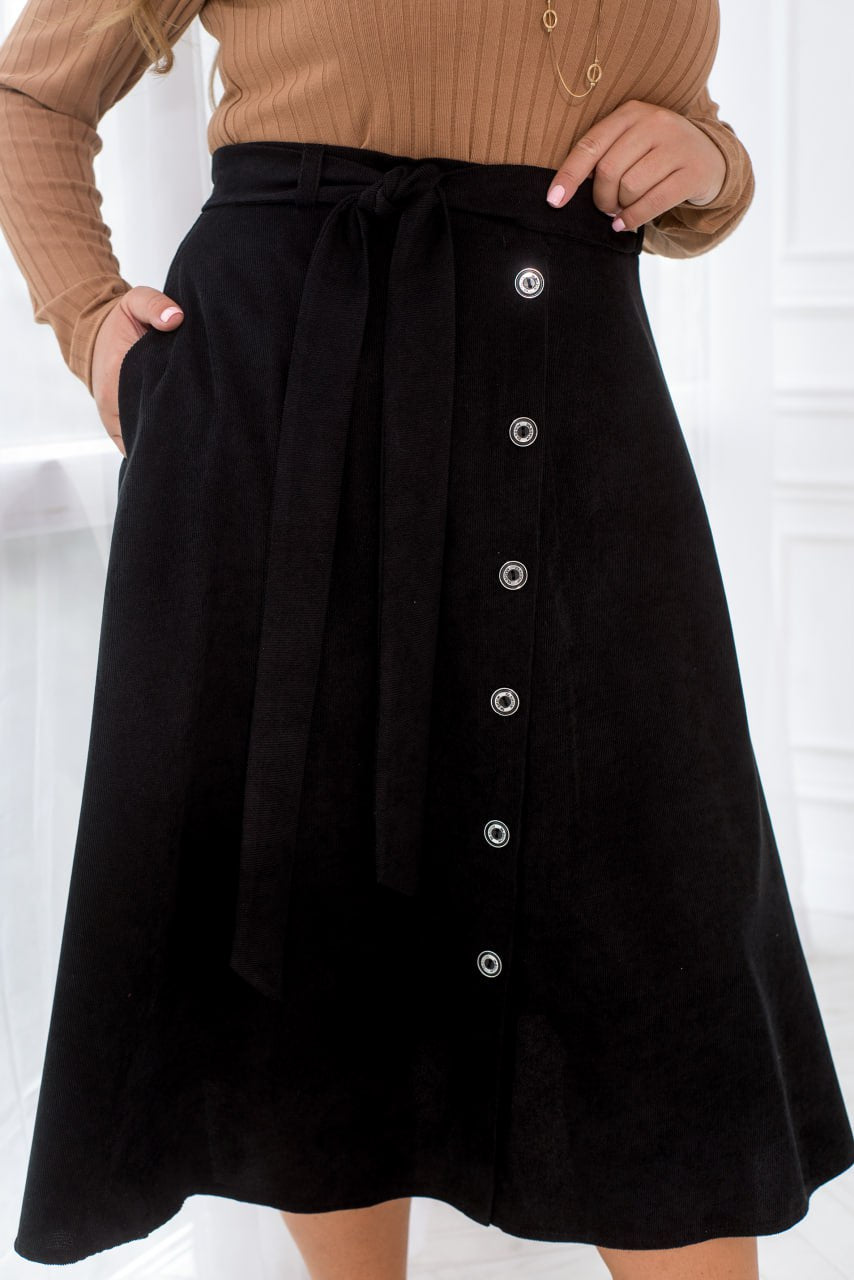 Разкроена пола от рипсено кадифе - Twiggy Shop