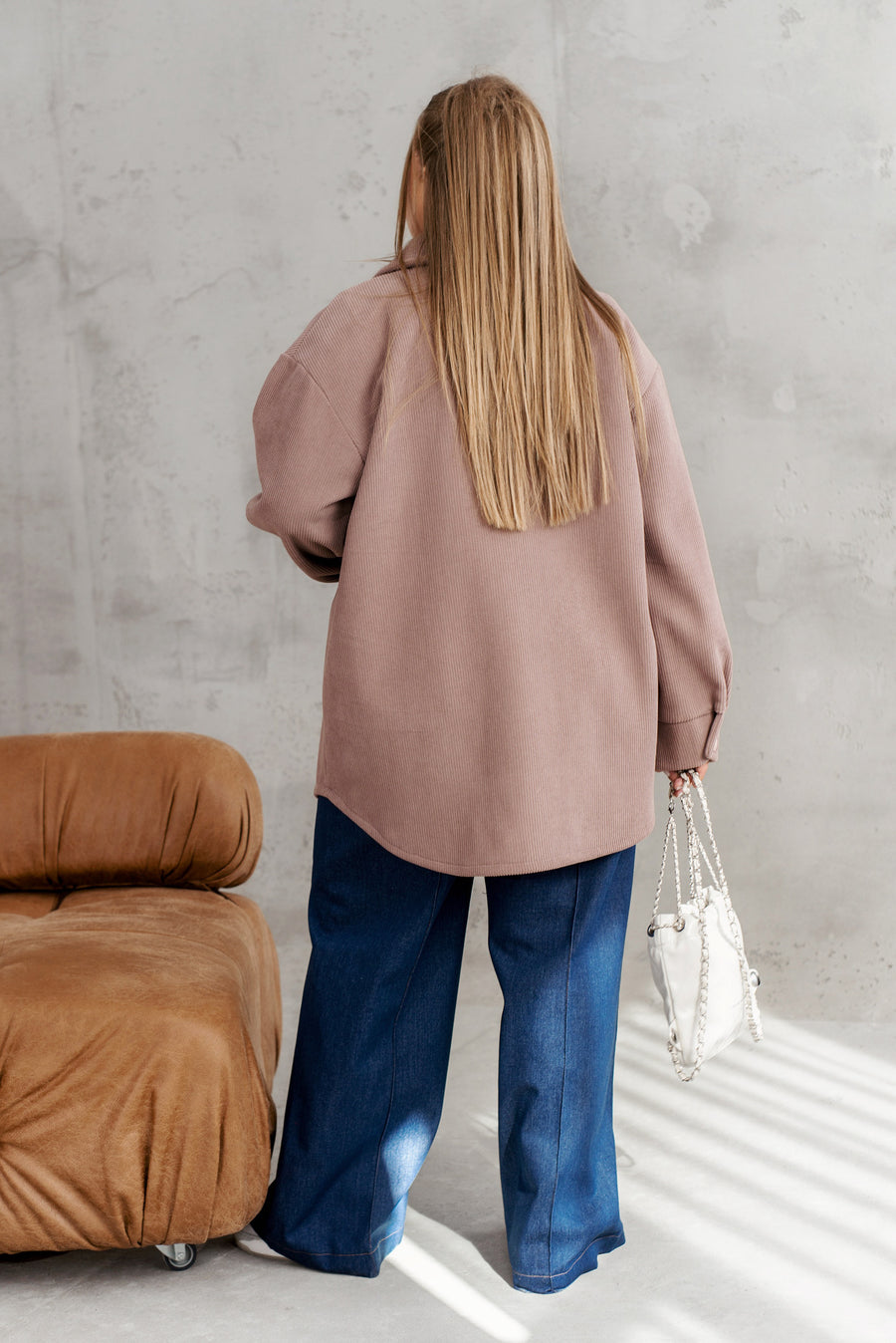 Рипсена връхна риза с топла подплата - Twiggy Shop