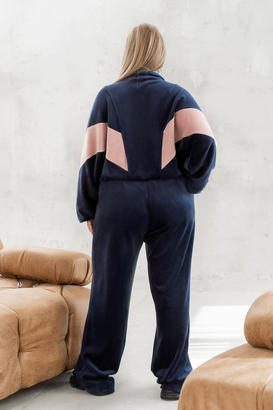 Комплект от кадифе с широк панталон - Twiggy Shop