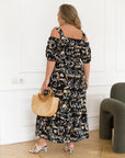 Рокля на цветя от структурирана материя - Twiggy Shop