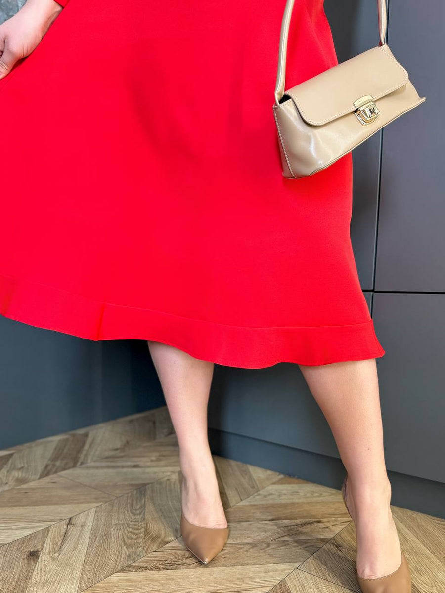 Разкроена рокля с волани - Twiggy Shop