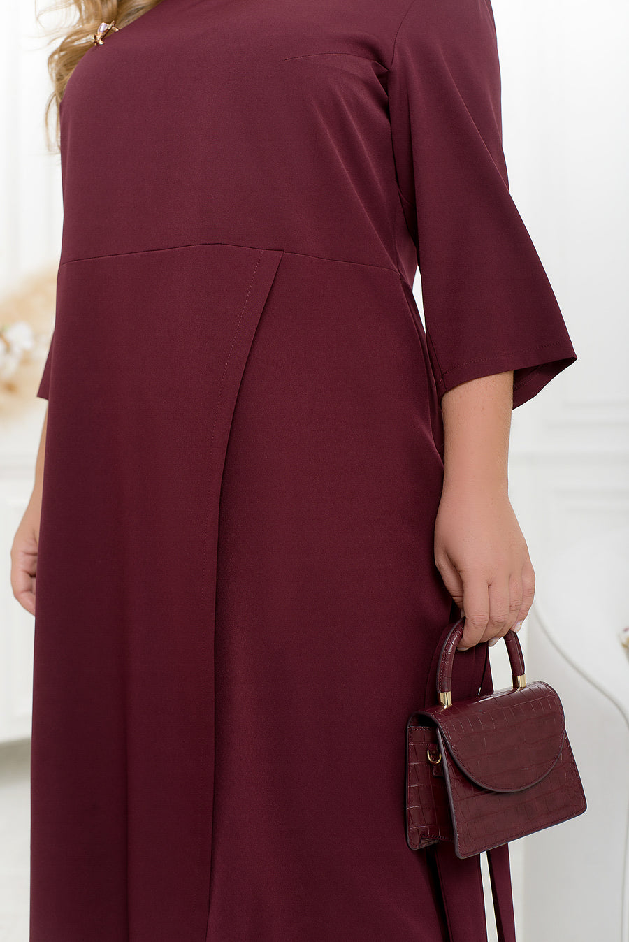 Рокля под коляното с колан - Twiggy Shop