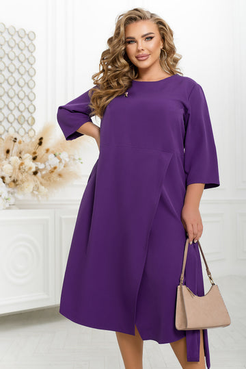 Рокля под коляното с колан - Twiggy Shop