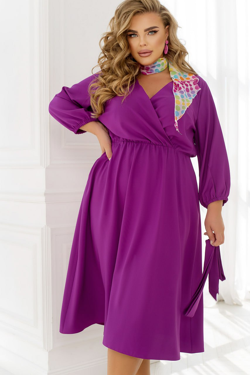 Рокля под коляното с колан - Twiggy Shop