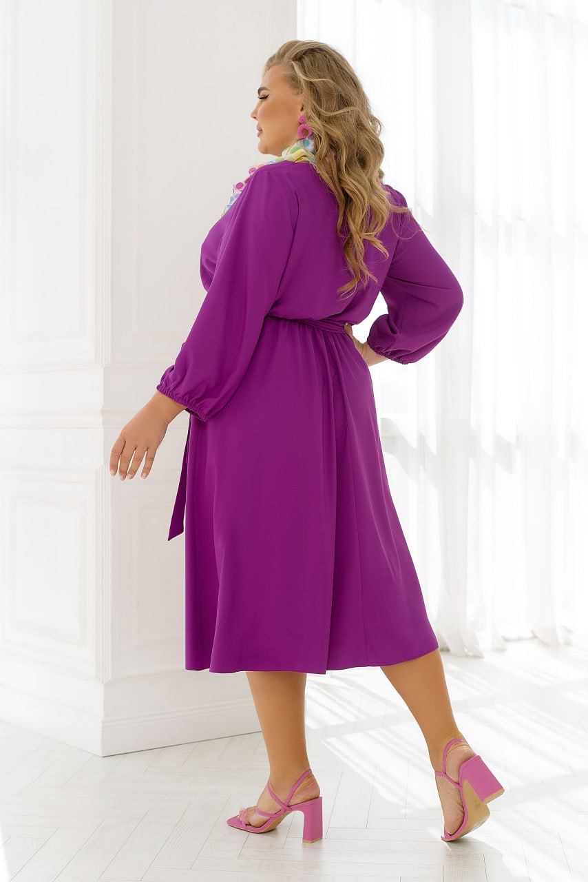 Рокля под коляното с колан - Twiggy Shop