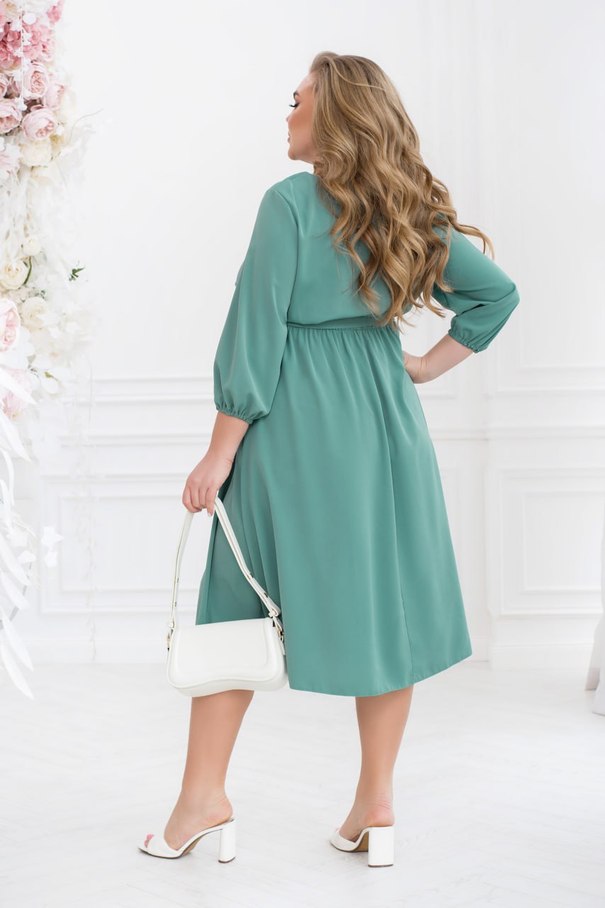 Разкроена рокля с колан - Twiggy Shop