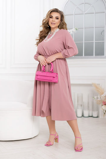 Разкроена рокля с колан - Twiggy Shop