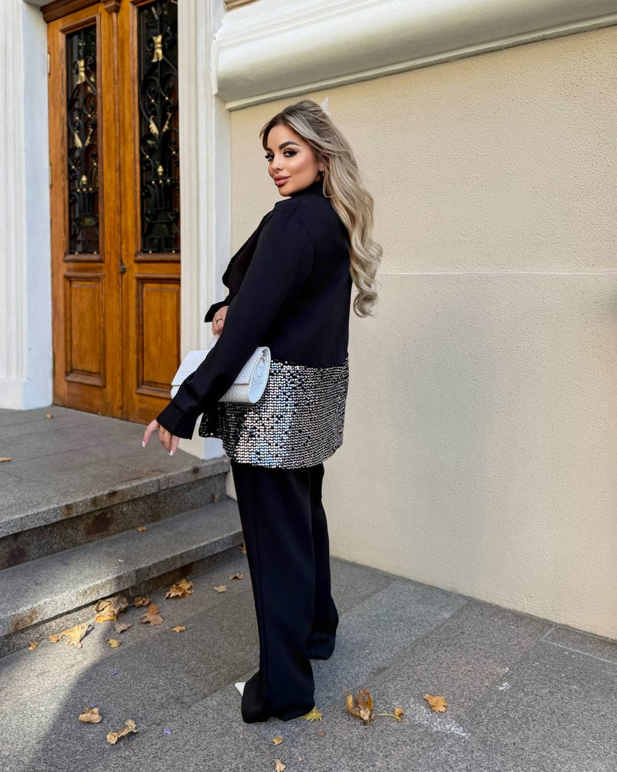 Комплект с декорирано с пайети сако - Twiggy Shop