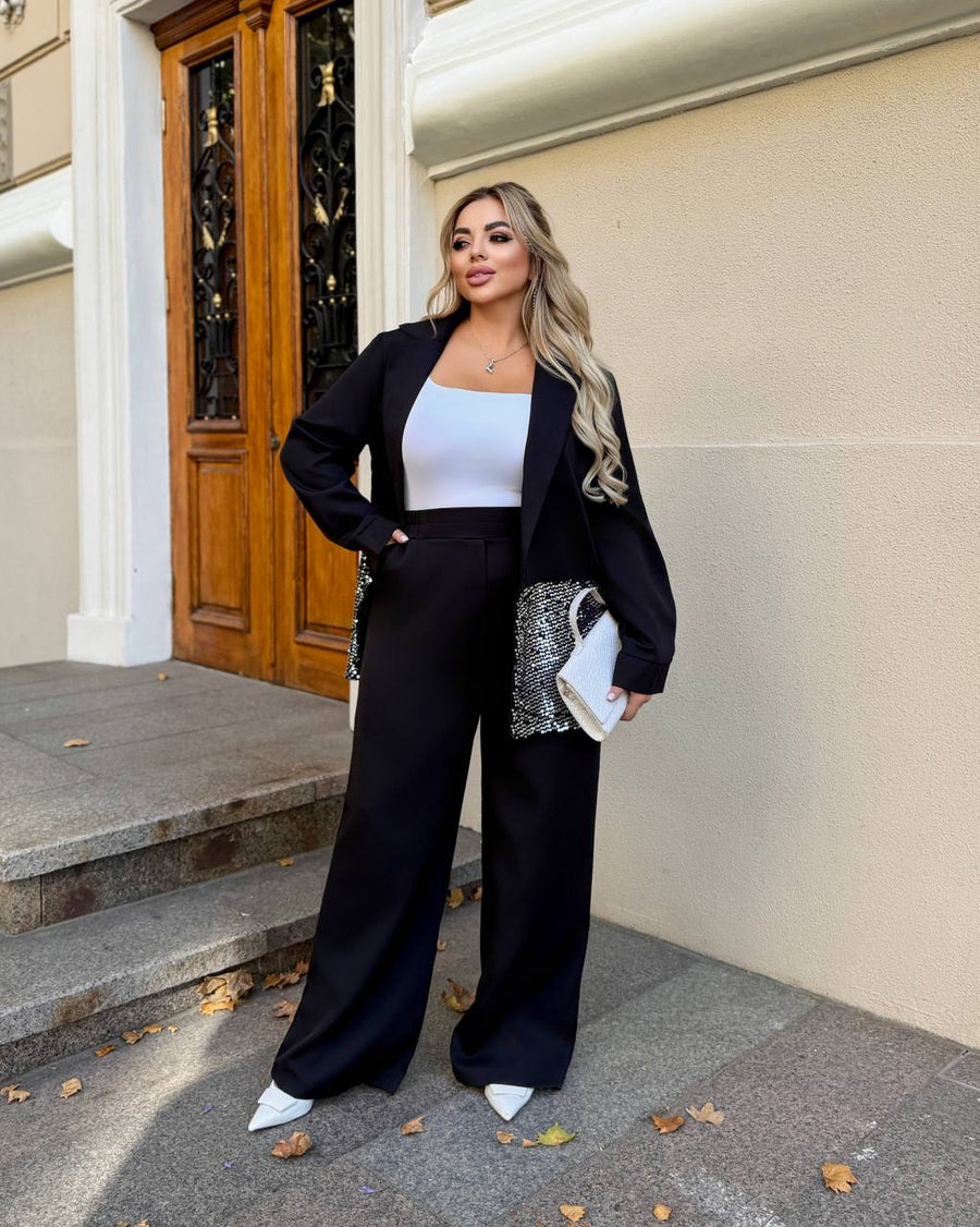 Комплект с декорирано с пайети сако - Twiggy Shop