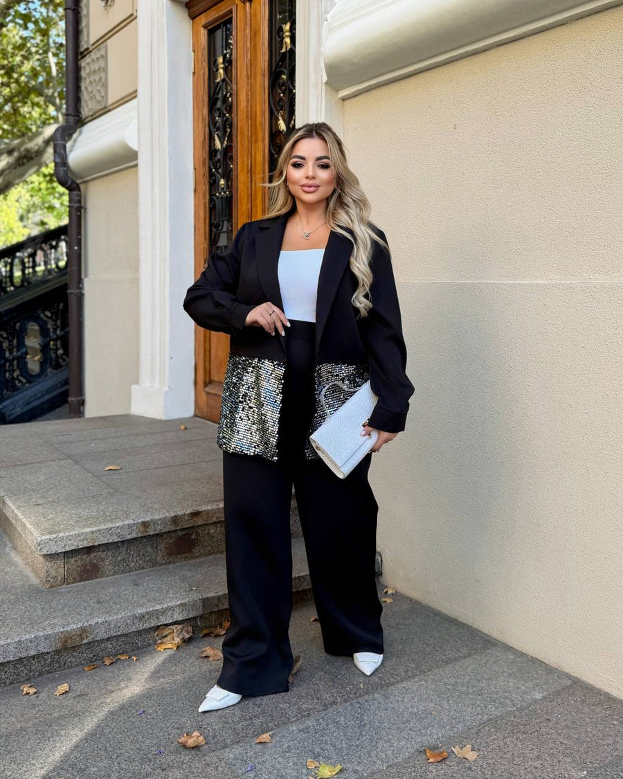 Комплект с декорирано с пайети сако - Twiggy Shop