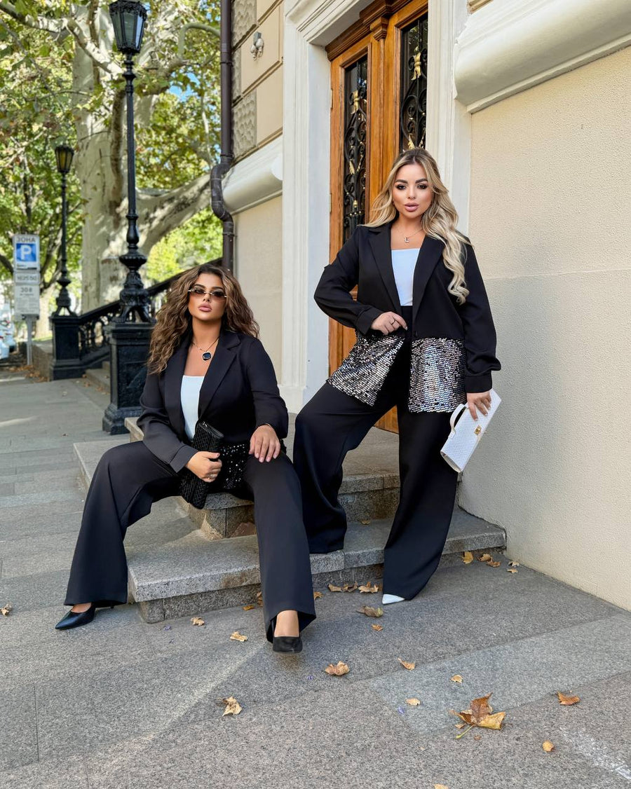 Комплект с декорирано с пайети сако - Twiggy Shop