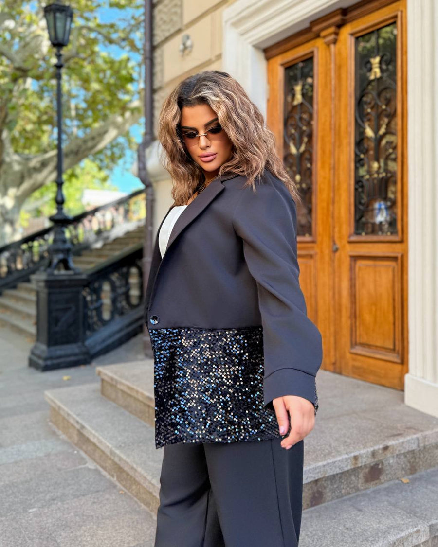 Комплект с декорирано с пайети сако - Twiggy Shop