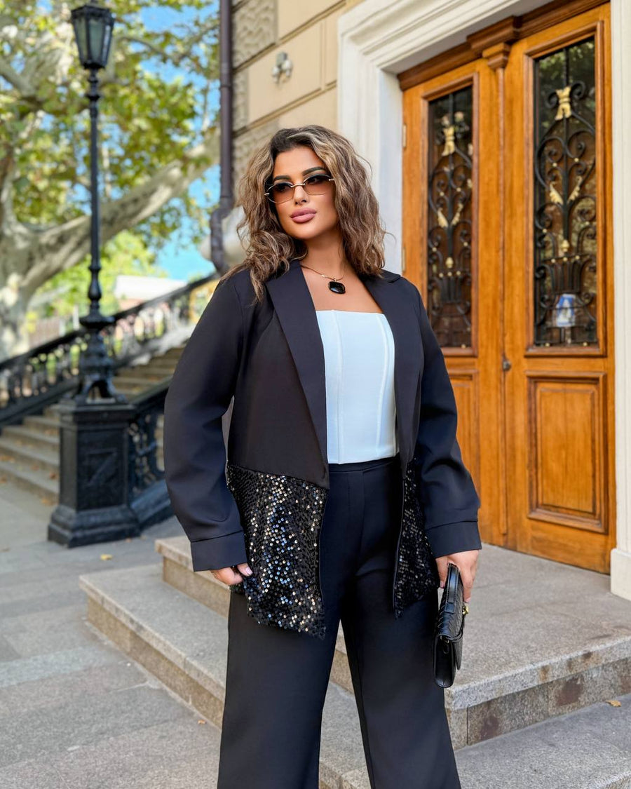 Комплект с декорирано с пайети сако - Twiggy Shop