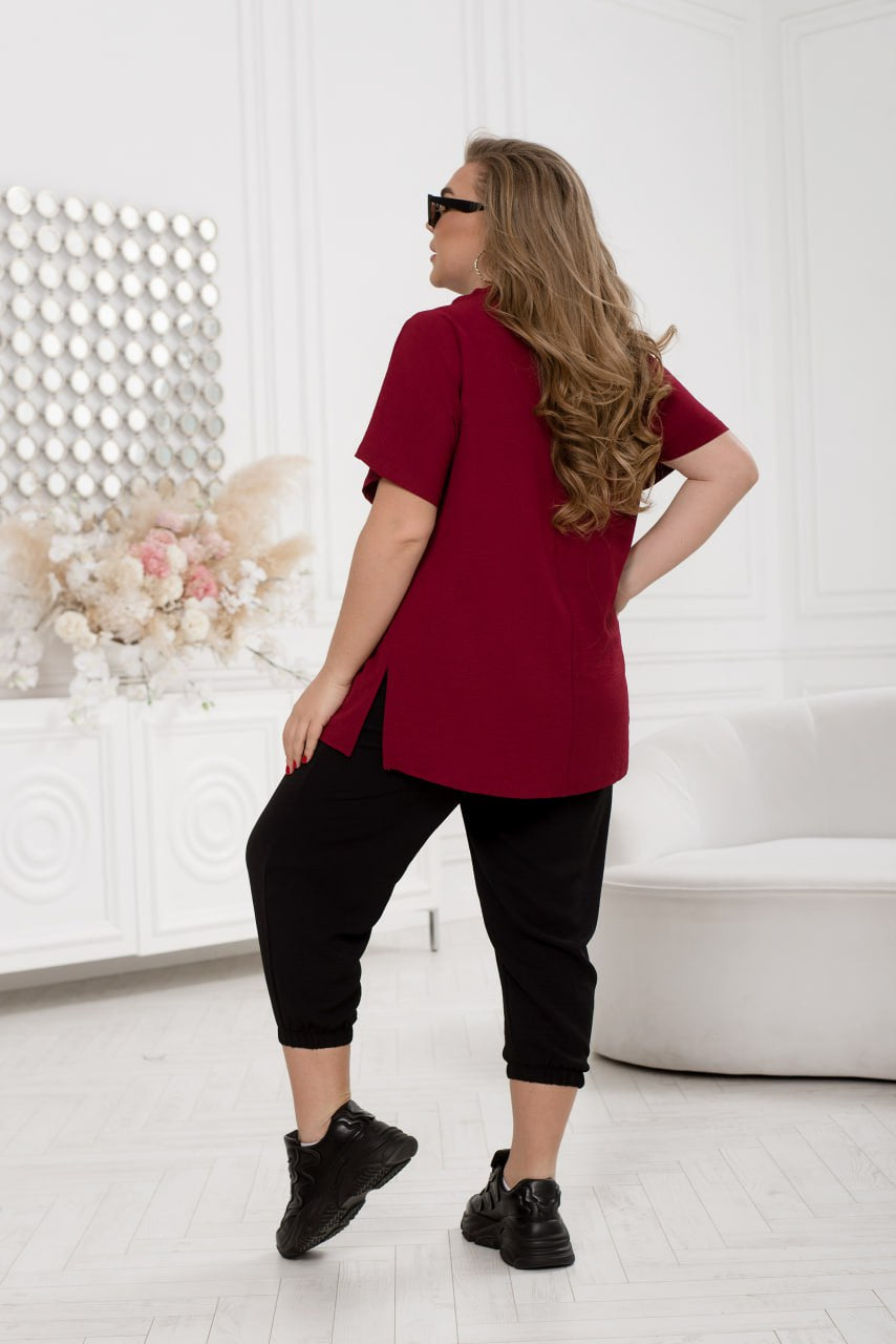 Комплект от блуза и скъсен панталон - Twiggy Shop