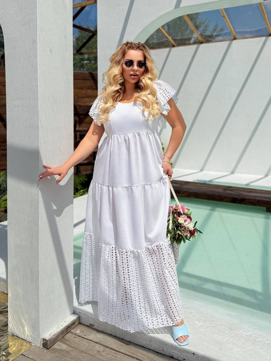 Дълга рокля от с бродерия - Twiggy Shop