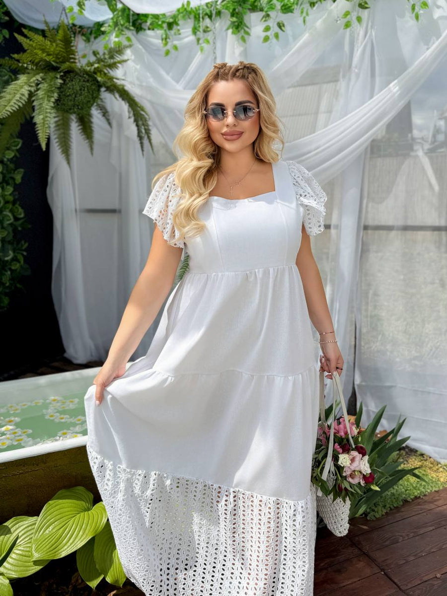 Дълга рокля от с бродерия - Twiggy Shop