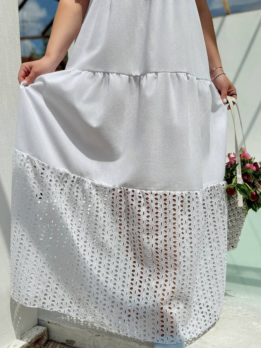 Дълга рокля от с бродерия - Twiggy Shop