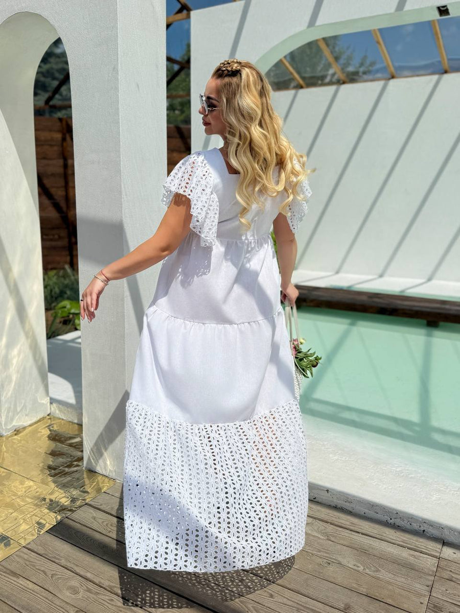 Дълга рокля от с бродерия - Twiggy Shop