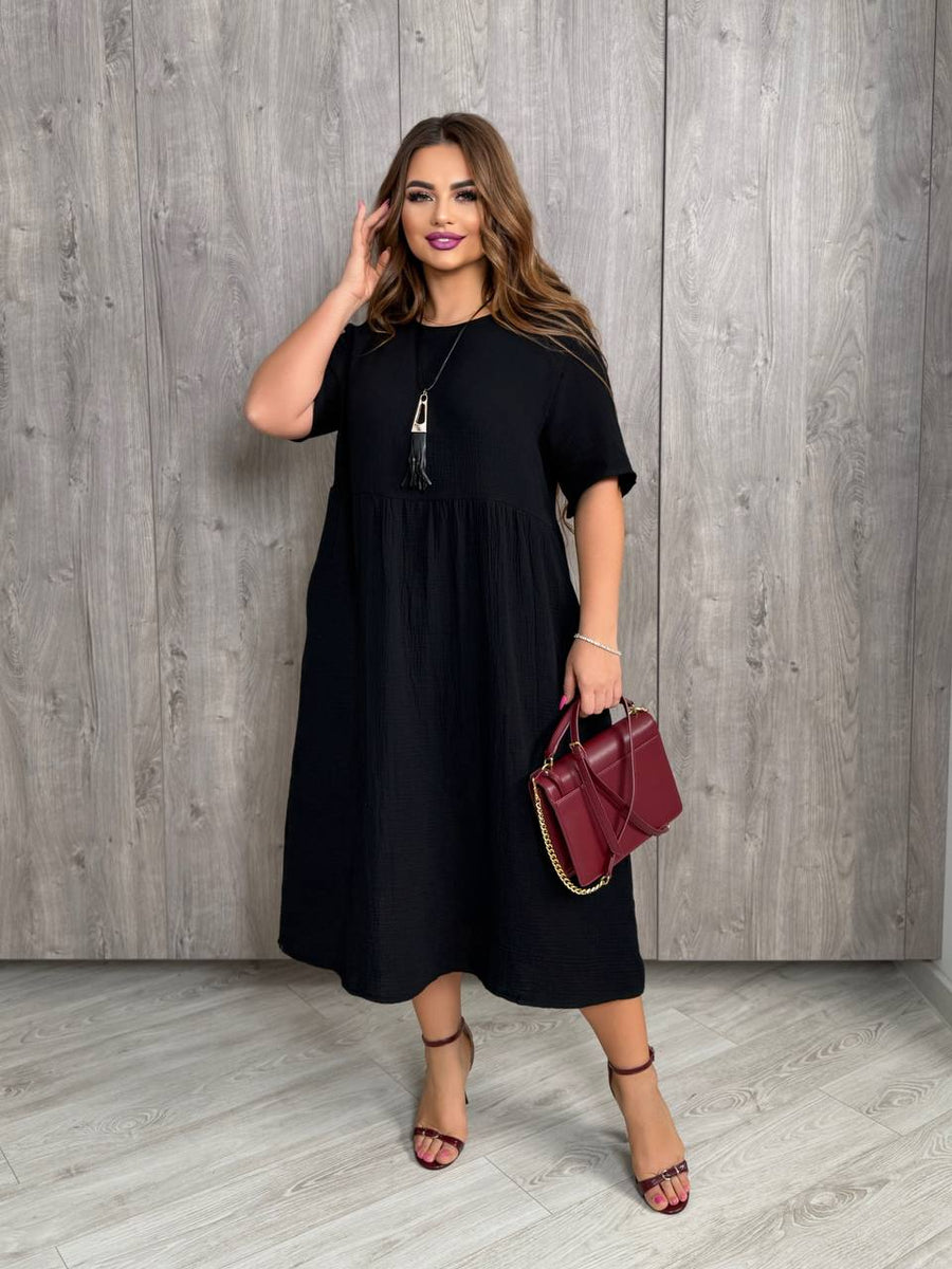 Памучна рокля под коляното - Twiggy Shop