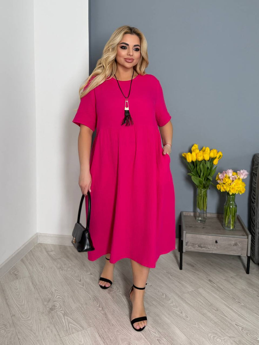 Памучна рокля под коляното - Twiggy Shop