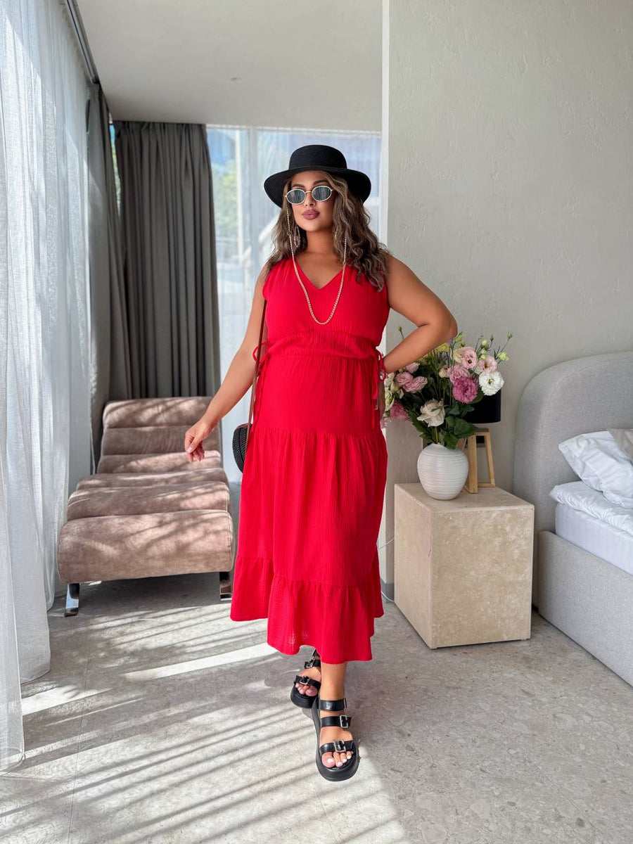 Памучна рокля под коляното - Twiggy Shop