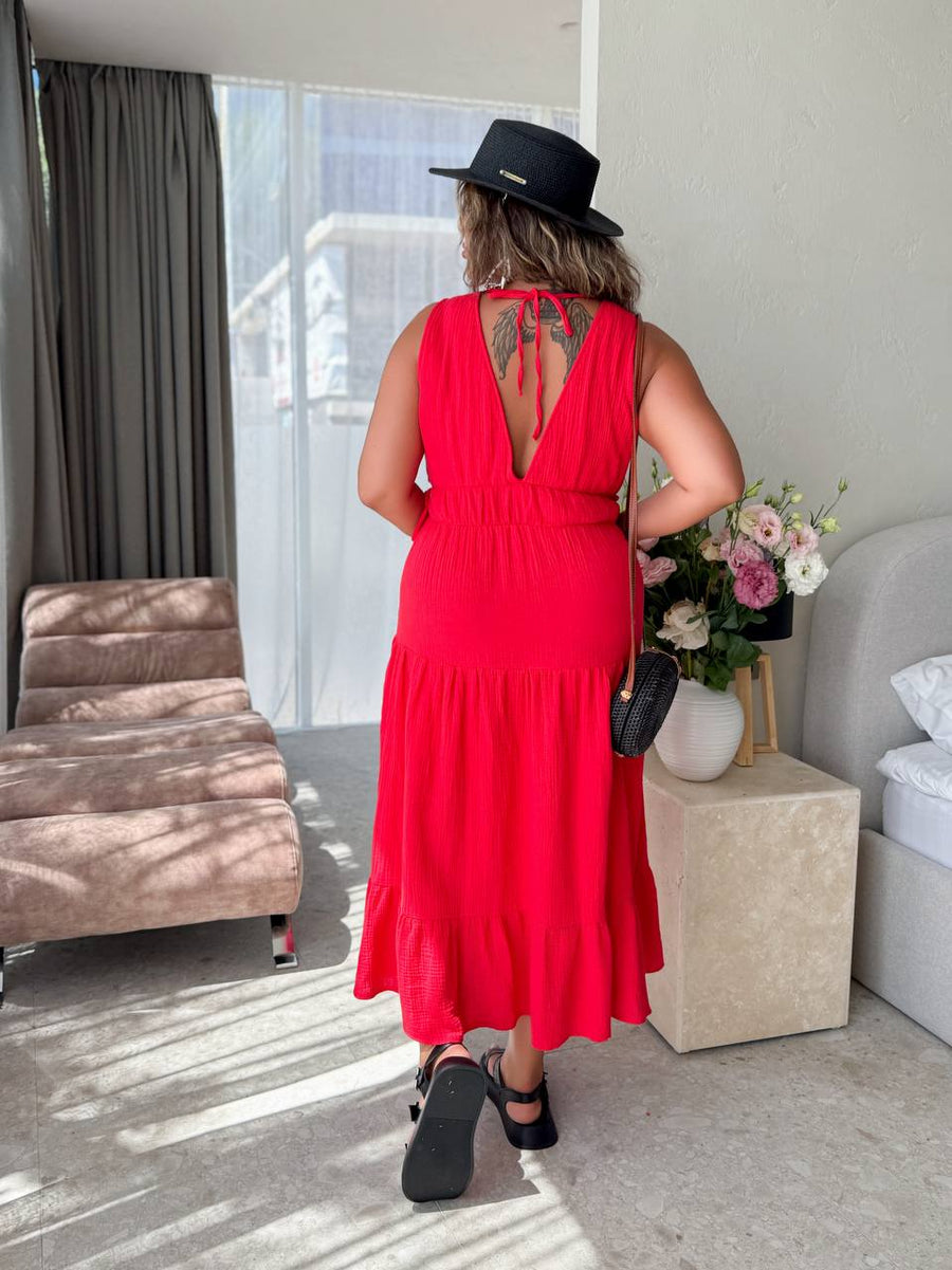 Памучна рокля под коляното - Twiggy Shop