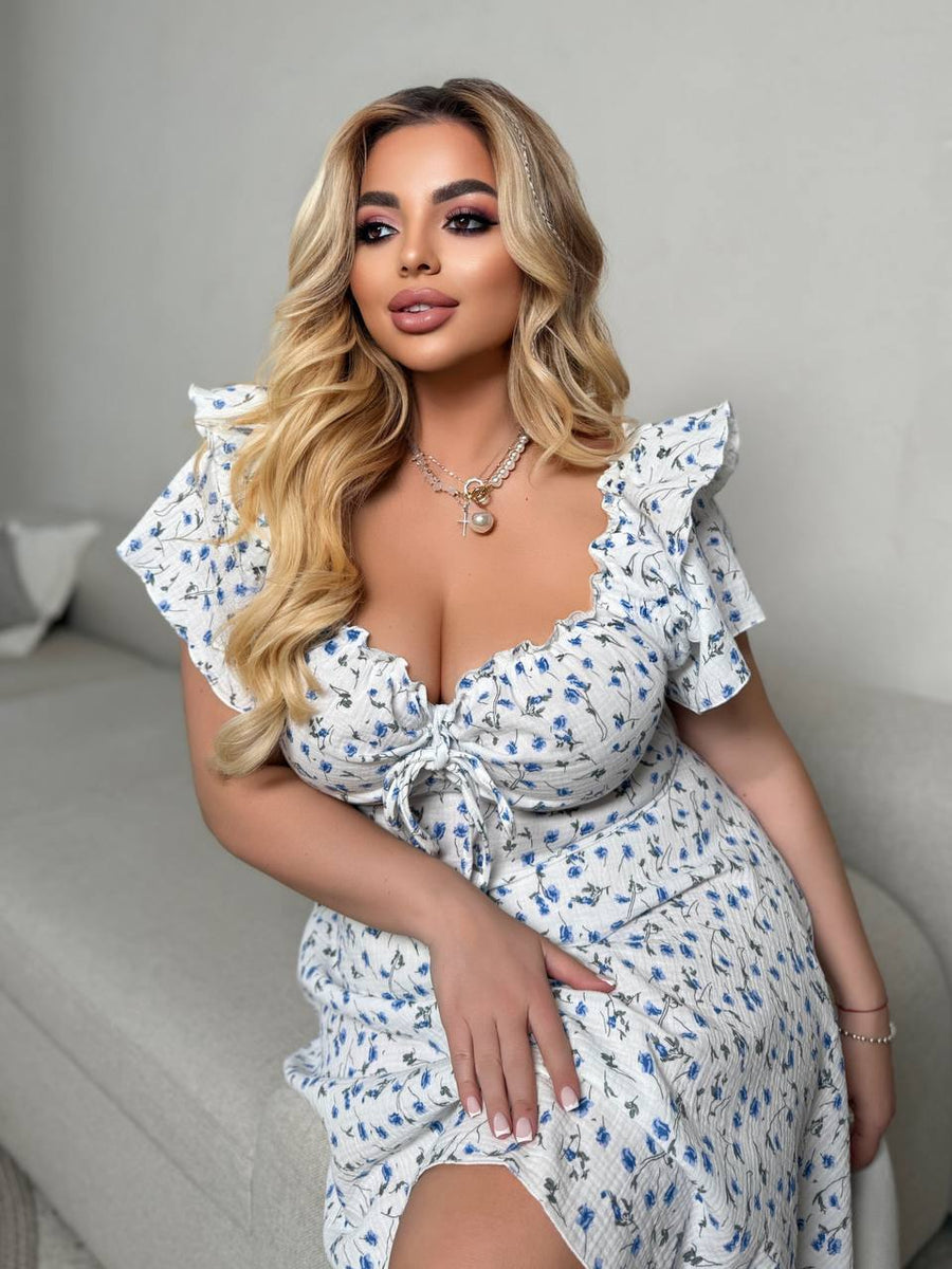 Къса рокля от памучна материя - Twiggy Shop