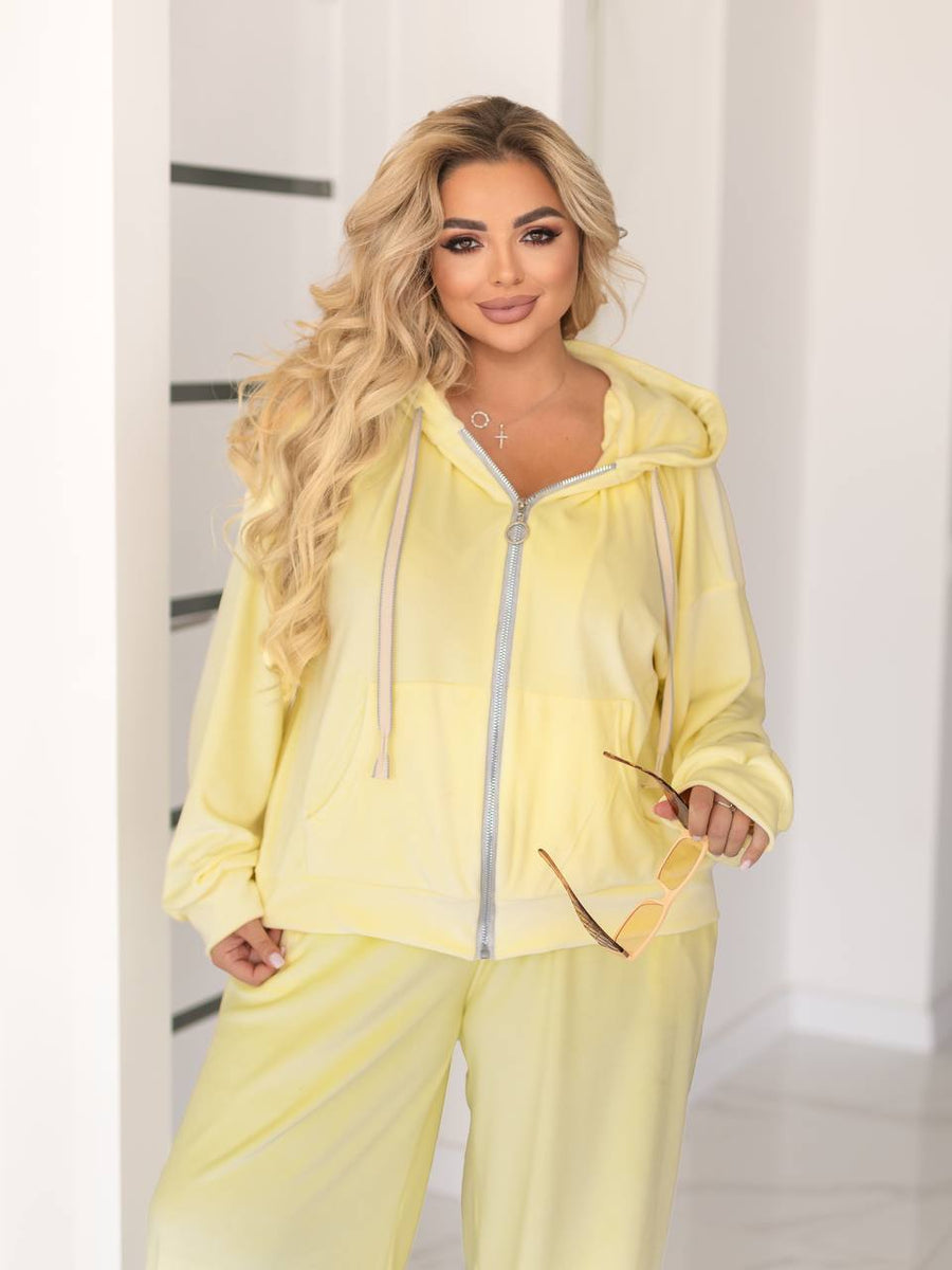 Кадифен комплект с качулка - Twiggy Shop