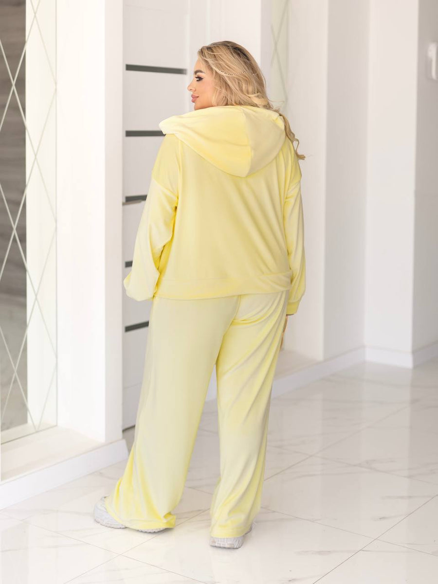 Кадифен комплект с качулка - Twiggy Shop