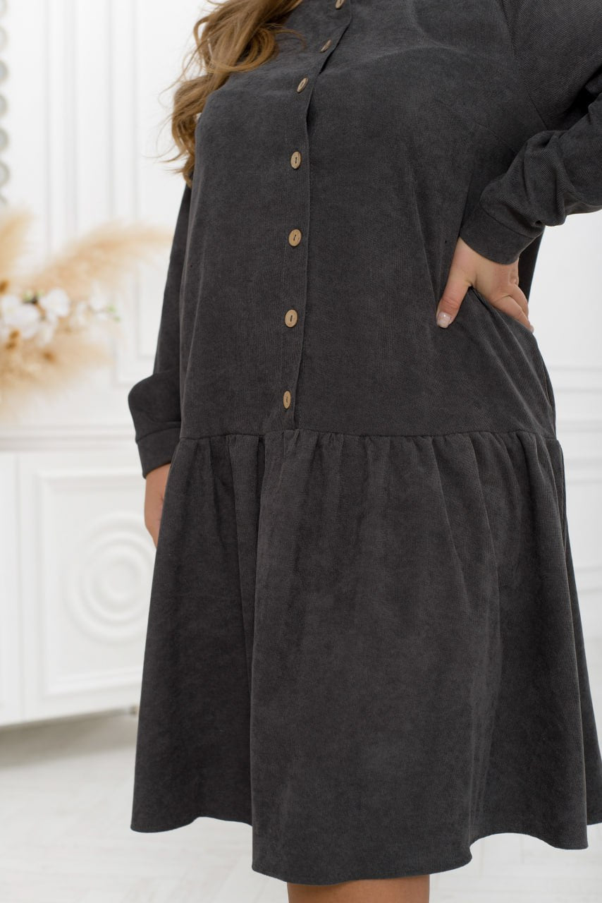 Рокля от рипсено кадифе с копчета - Twiggy Shop