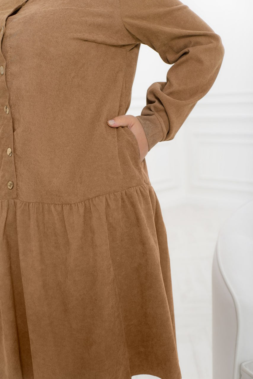 Рокля от рипсено кадифе с копчета - Twiggy Shop