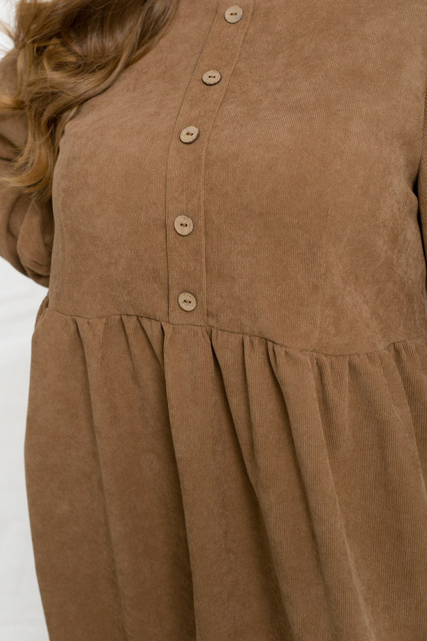 Рокля от рипсено кадифе с копчета - Twiggy Shop