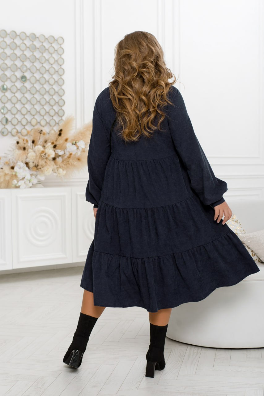 Рокля от рипсено кадифе с волани - Twiggy Shop