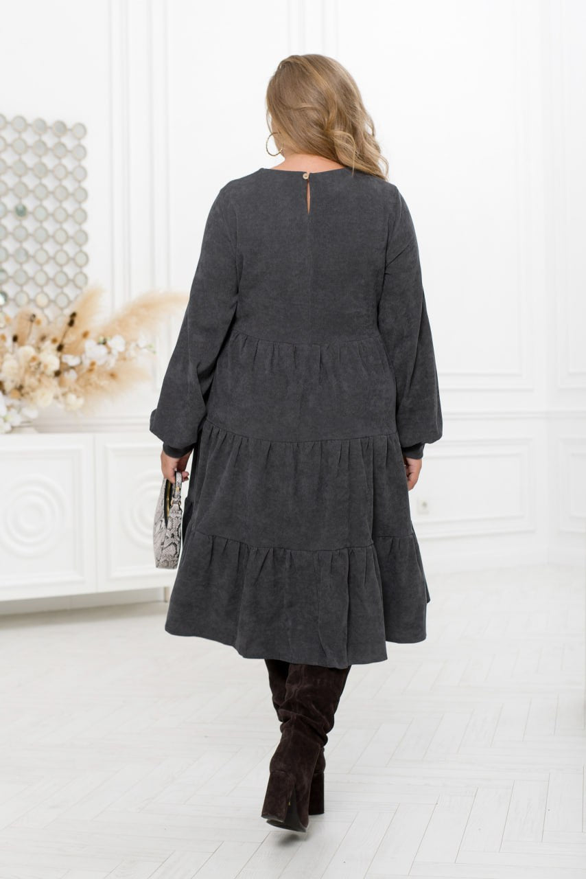 Рокля от рипсено кадифе с волани - Twiggy Shop