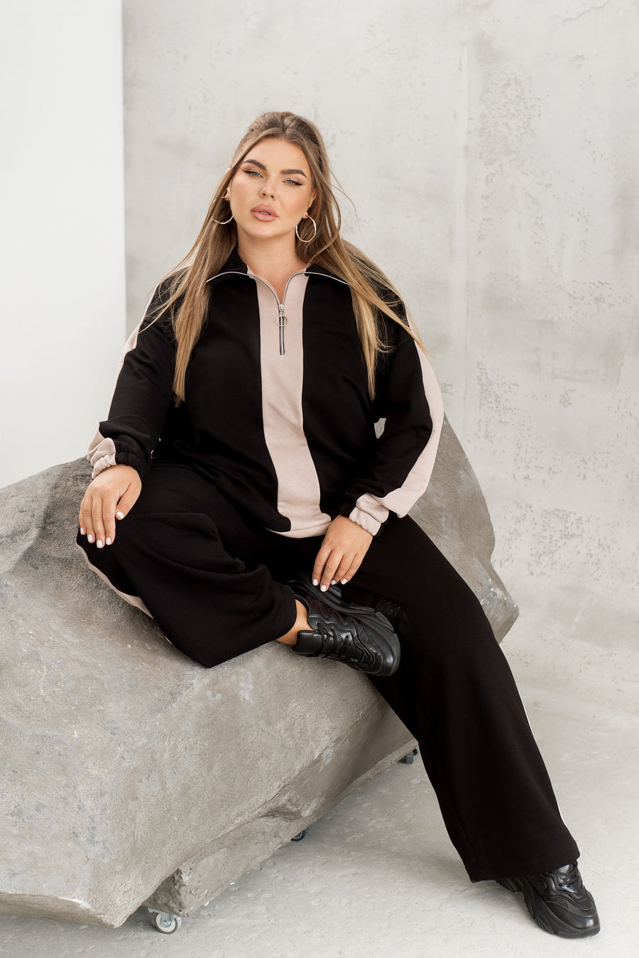 Ватиран комплект с широк панталон - Twiggy Shop