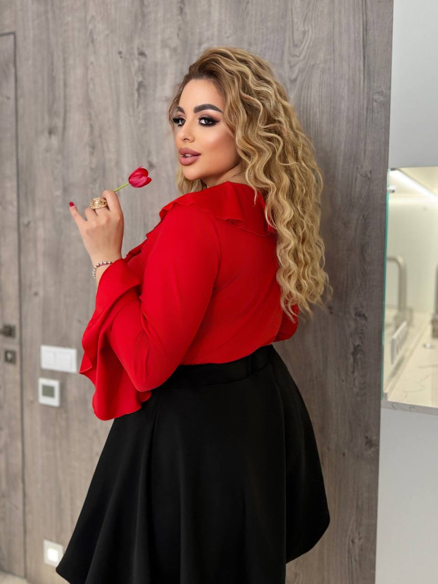 Блуза с тънки връзки и волани - Twiggy Shop