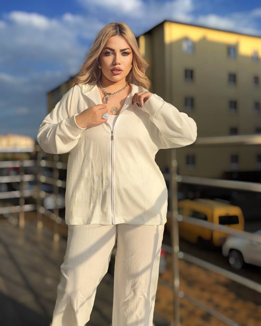 Спортен комплект от трикотаж с качулка - Twiggy Shop