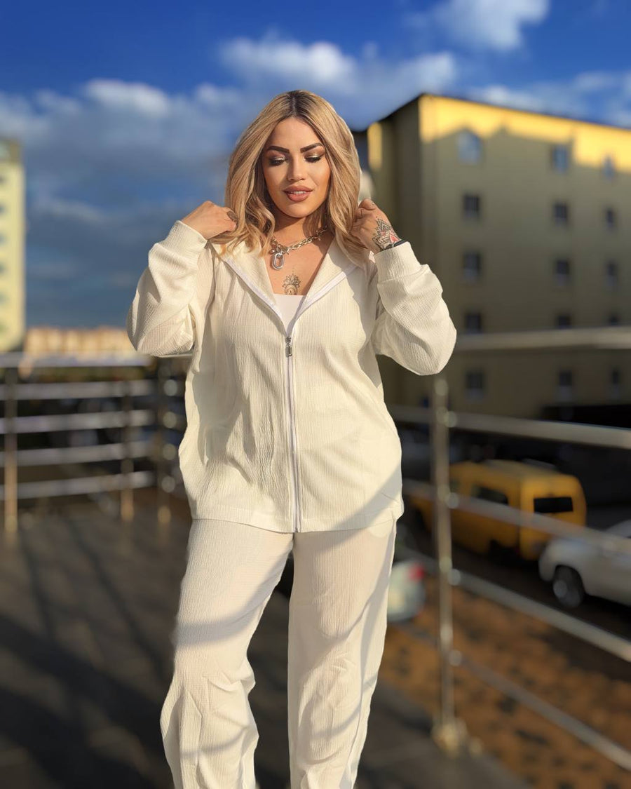 Спортен комплект от трикотаж с качулка - Twiggy Shop